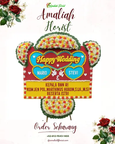 Karangan Papan Bunga Pernikahan di Cipedang